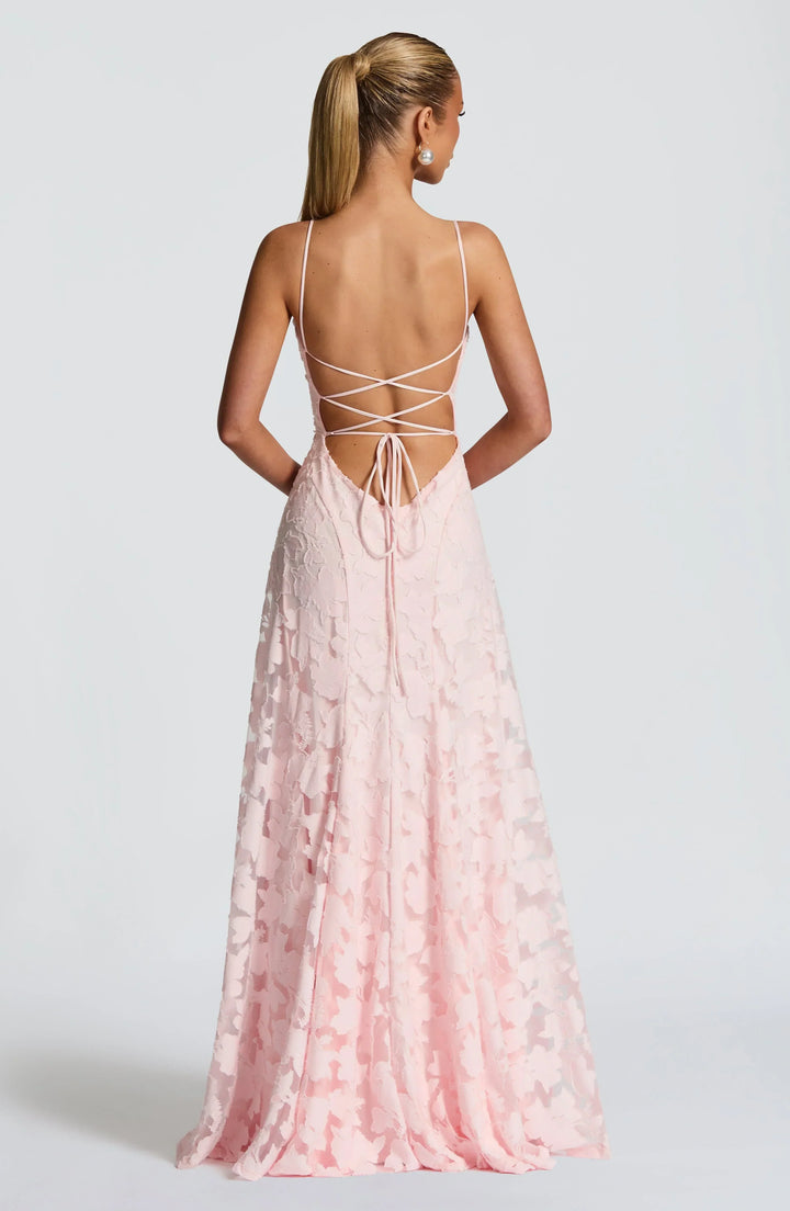 Aveline | Vestido Longo Elegante com Corpete de Renda - Vestido de Festa Glamouroso