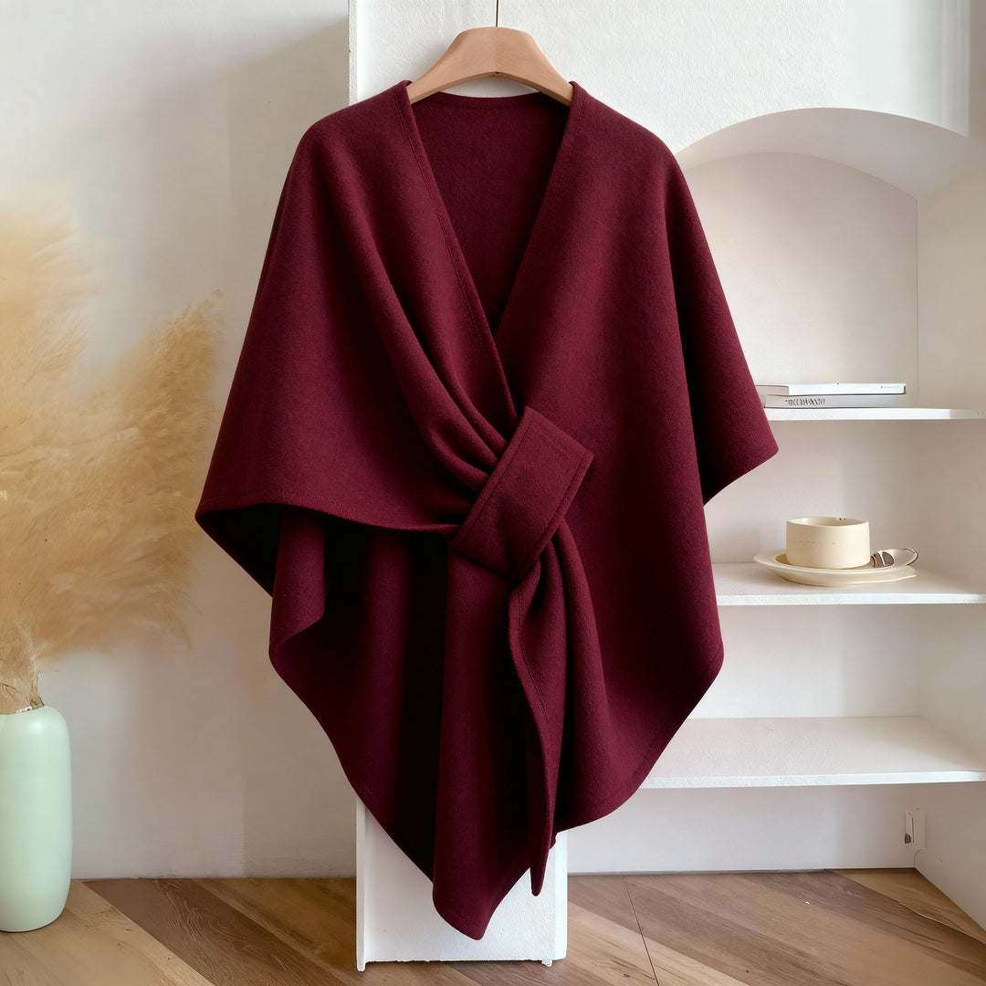 Auren Élise – Xale Luxuoso de Fleece Drapeado
