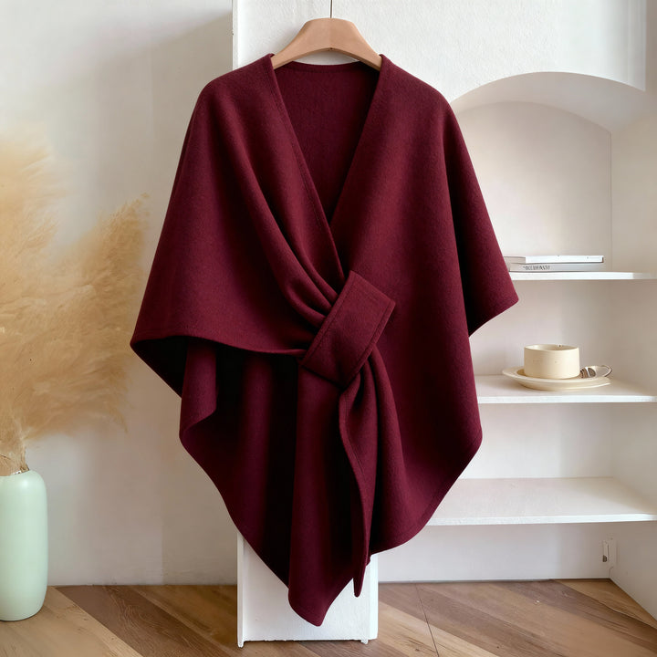Auren Élise – Xale Luxuoso de Fleece Drapeado
