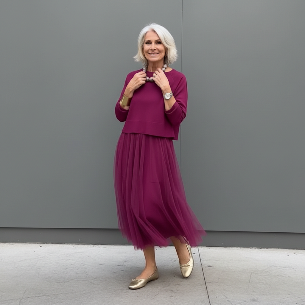 Emmie | Women's Knit Two-Piece Set, Sleeveless Dress and Layering Top Outfit