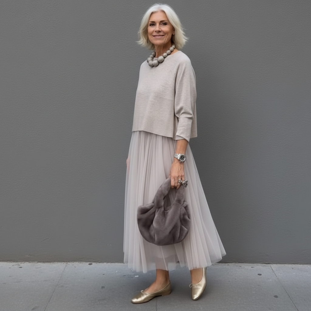 Emmie | Women's Knit Two-Piece Set, Sleeveless Dress and Layering Top Outfit