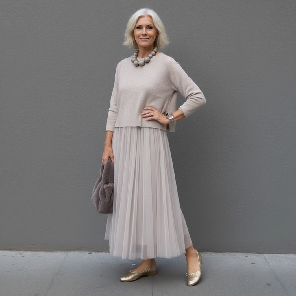 Emmie | Women's Knit Two-Piece Set, Sleeveless Dress and Layering Top Outfit