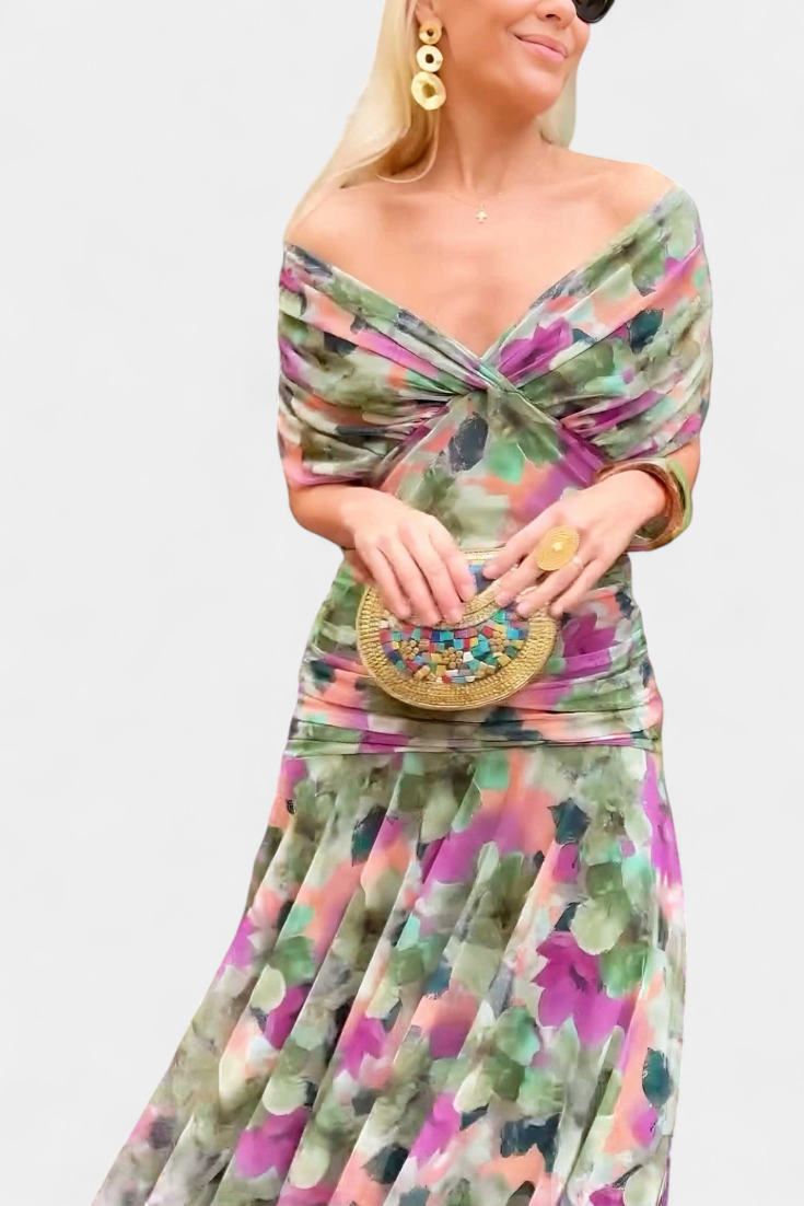 Alondra | Vestido Longo Floral com Decote em V