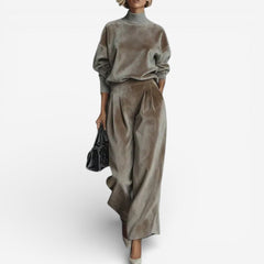 Evangeline | Women's Relaxed Fit Two-Piece Set, Soft Draped Everyday Outfit