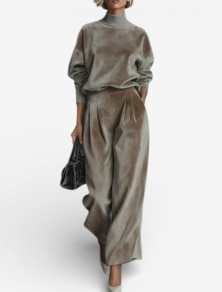 Evangeline | Women's Relaxed Fit Two-Piece Set, Soft Draped Everyday Outfit