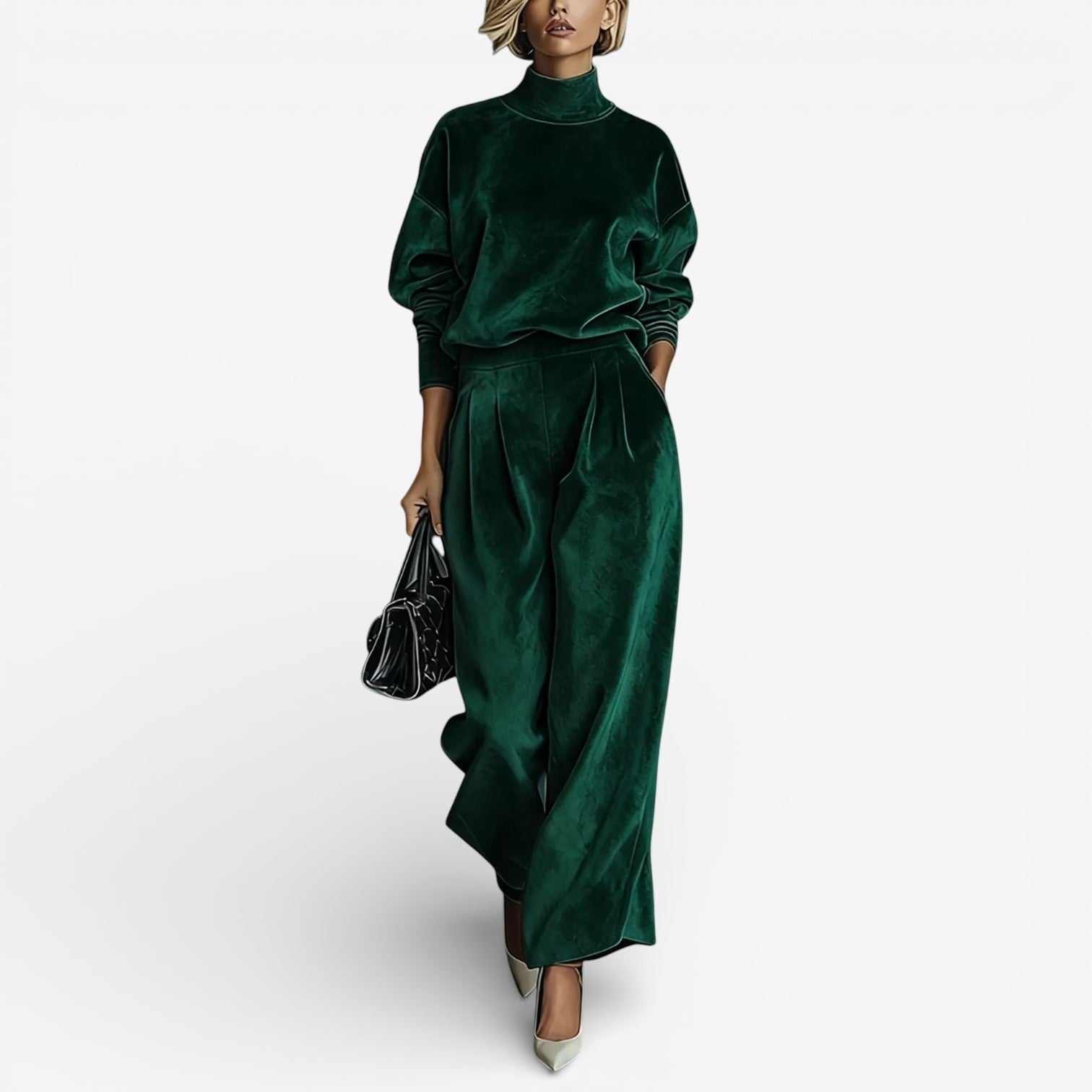 Evangeline | Women's Relaxed Fit Two-Piece Set, Soft Draped Everyday Outfit