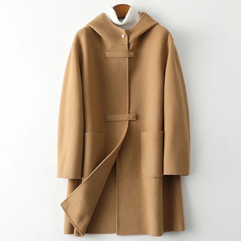 Freda | Hooded Wool Blend Coat