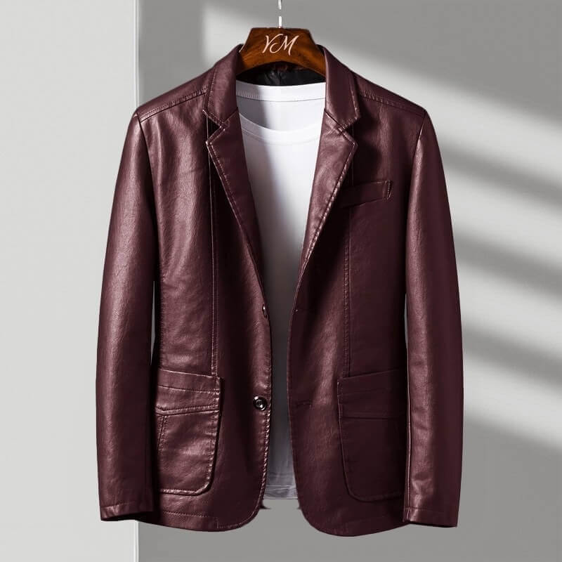 Jacob | Leather Bomber Men Oversized Jacket