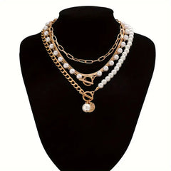 Jacob | Necklace Chain Pearl Set Gold