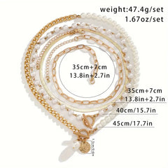 Jacob | Necklace Chain Pearl Set Gold