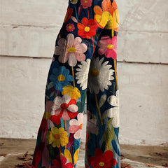 Jacob | Wide Floral Leg Pants Multicolor