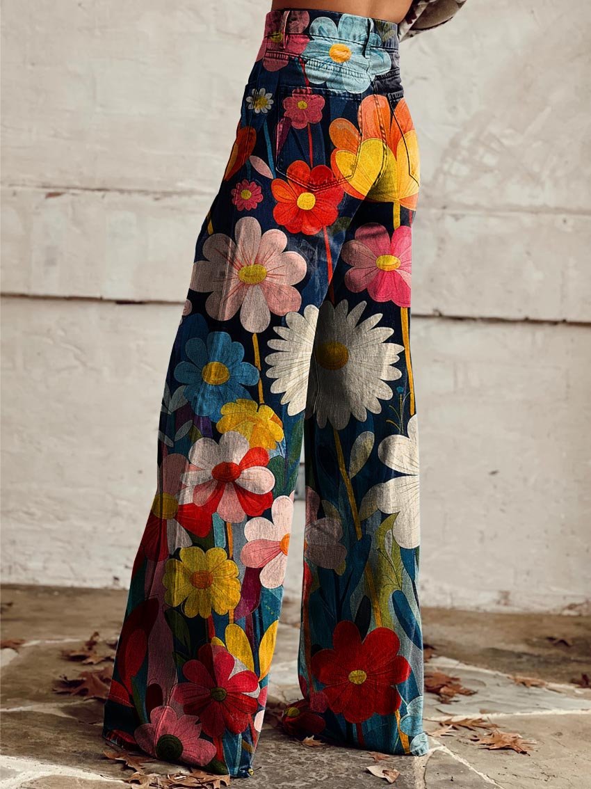 Jacob | Wide Floral Leg Pants Multicolor