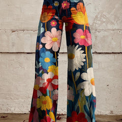 Jacob | Wide Floral Leg Pants Multicolor