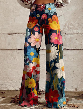 Jacob | Wide Floral Leg Pants Multicolor