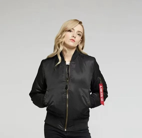 Liam | Bomber Women Leather Red Jacket
