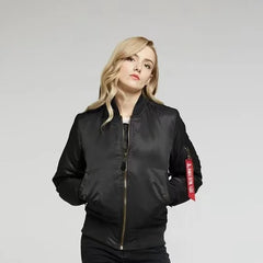 Liam | Bomber Women Leather Red Jacket