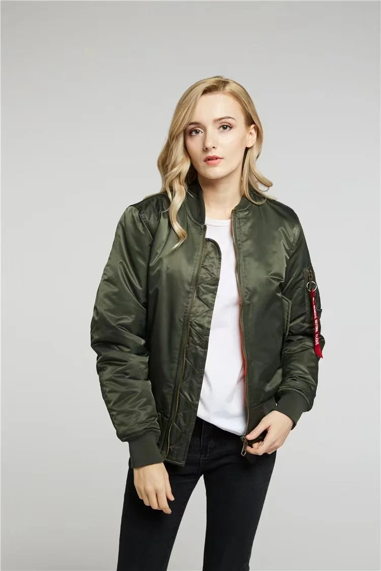 Liam | Bomber Women Leather Red Jacket