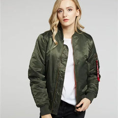 Liam | Bomber Women Leather Red Jacket
