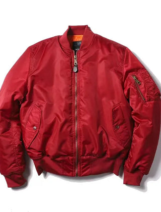 Liam | Bomber Women Leather Red Jacket