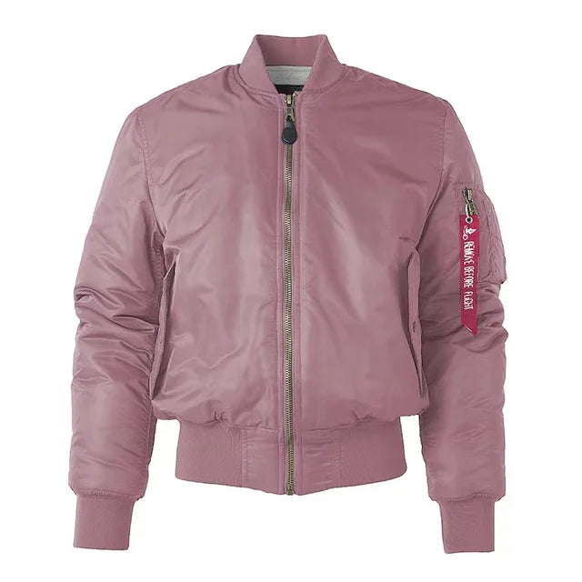 Liam | Bomber Women Leather Red Jacket