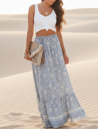 Liam | Maxi Blue Boho Skirt Heather