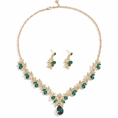 Liam | Necklace Gold And Bride Earring Set
