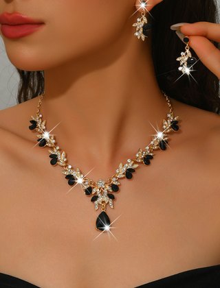 Liam | Necklace Gold And Bride Earring Set
