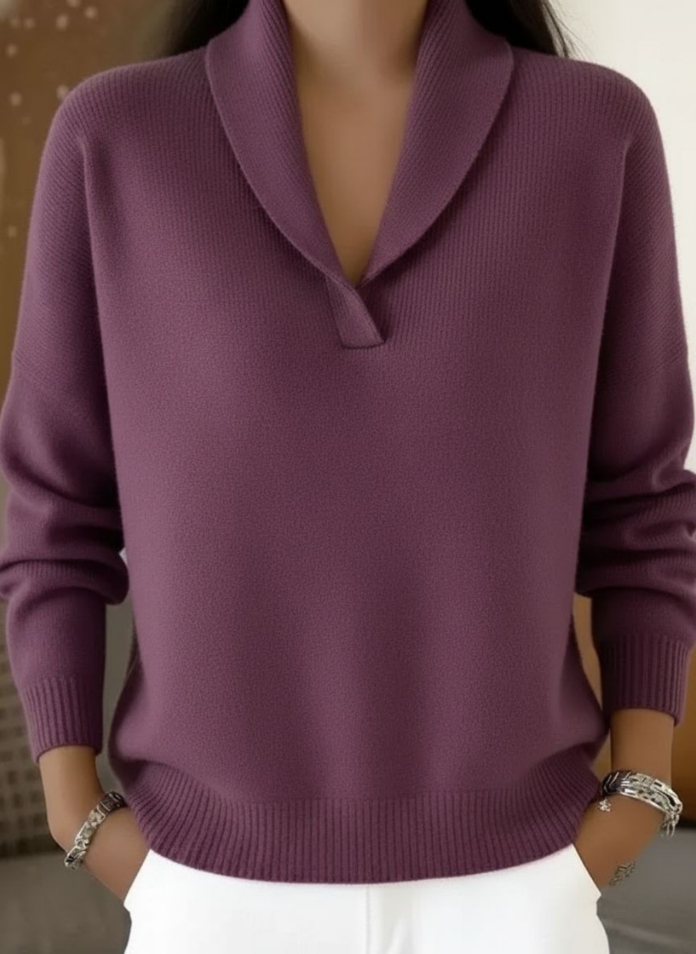 Liam | V Neck Women Black Sweater