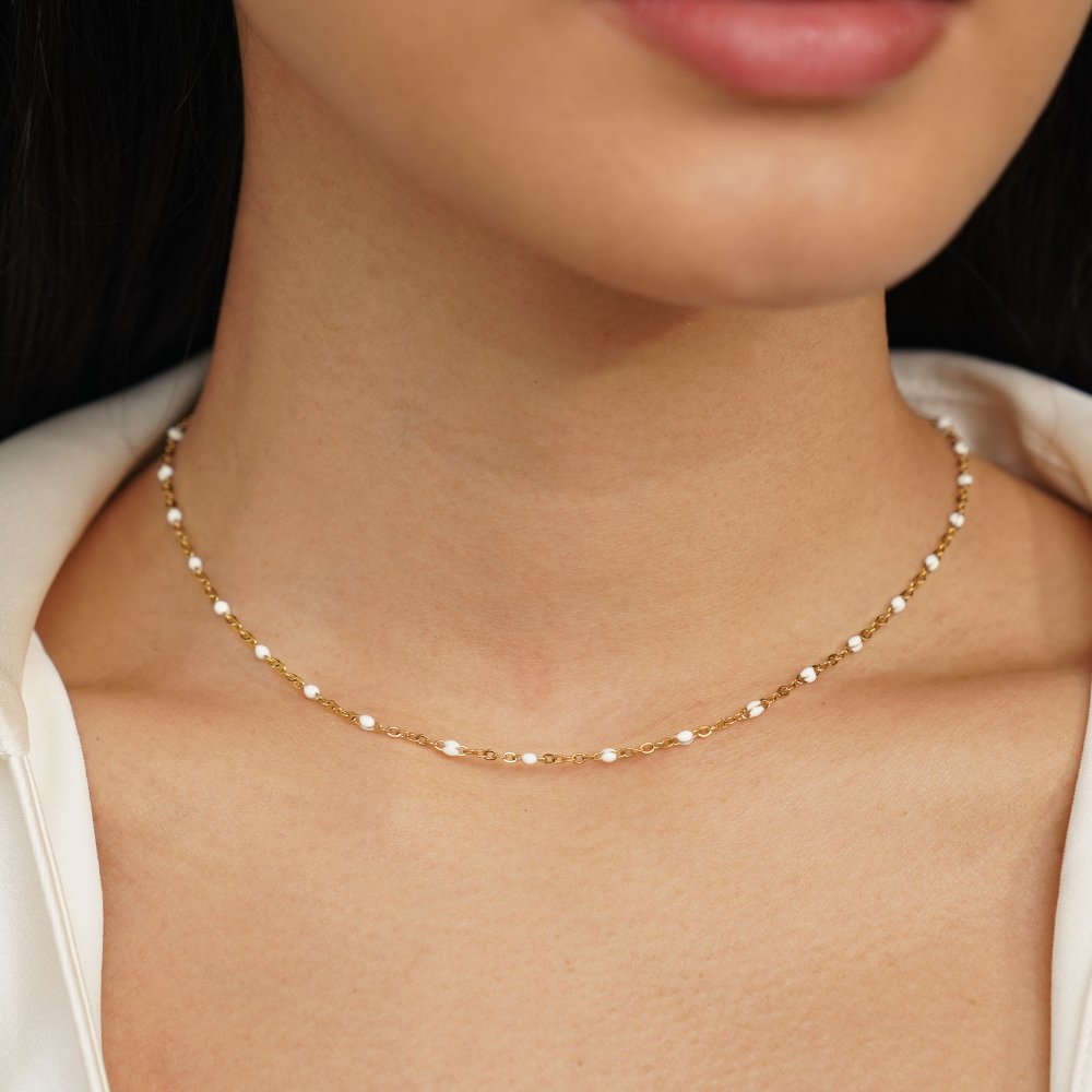 Liam | White Pearl Layered Gold Necklace