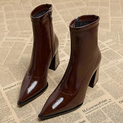 Liam | Winter Pointed Toe Velvet Boots