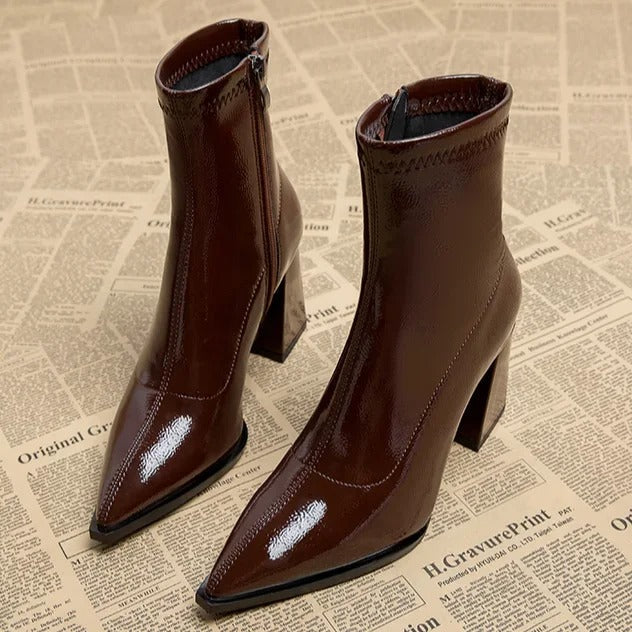 Liam | Winter Pointed Toe Velvet Boots
