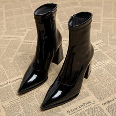 Liam | Winter Pointed Toe Velvet Boots