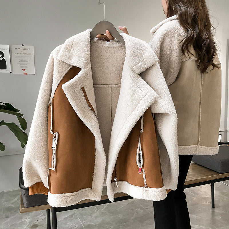Zara | Women's Plush Lined Zip-Up Winter Jacket, Fitted Warm Casual Jacket