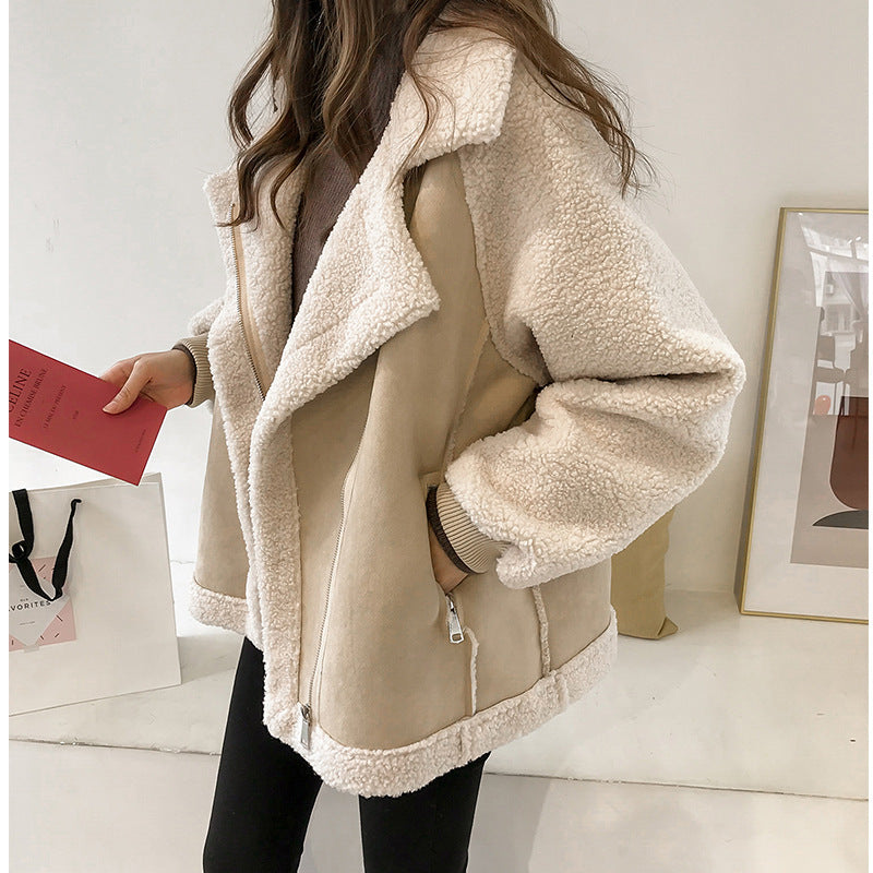 Zara | Women's Plush Lined Zip-Up Winter Jacket, Fitted Warm Casual Jacket