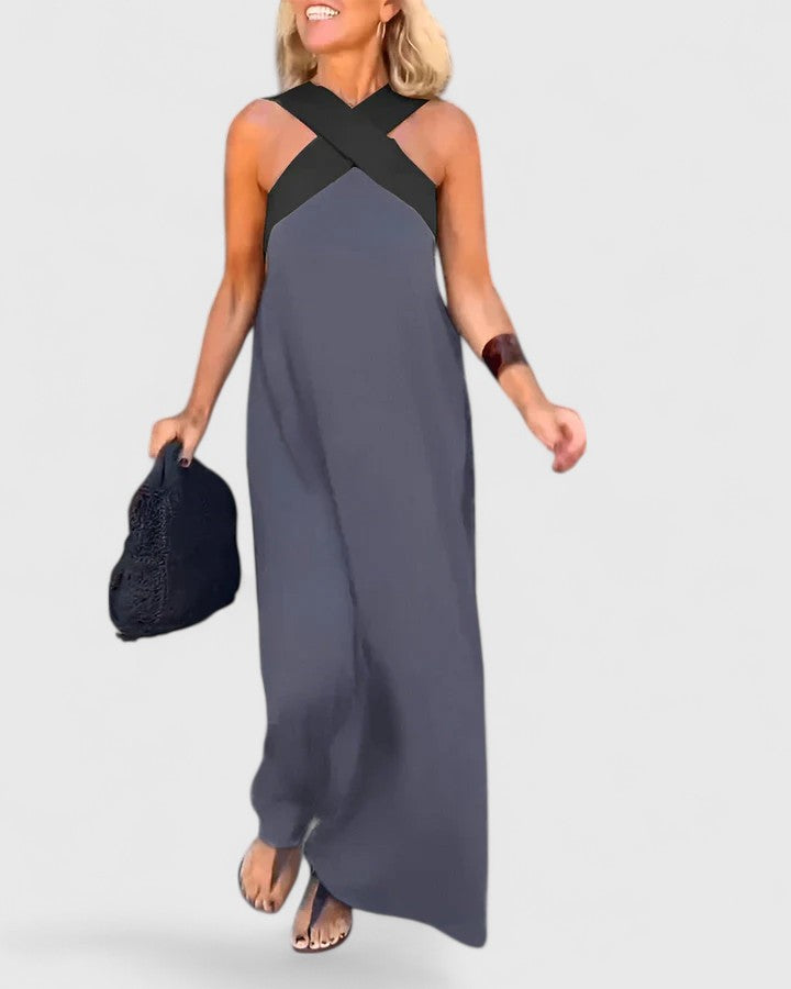 Evangeline | Vestido Elegante com Costas Cruzadas