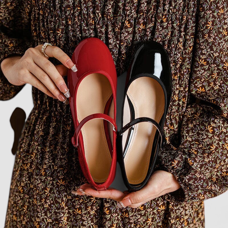 Mayzhera | Women's Flat Mary Jane Shoes, Cushioned Strap Comfort Flats for All-Day Wear