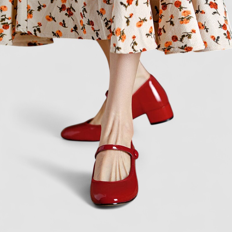 Mayzhera | Women's Flat Mary Jane Shoes, Cushioned Strap Comfort Flats for All-Day Wear