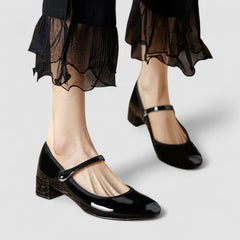Mayzhera | Women's Flat Mary Jane Shoes, Cushioned Strap Comfort Flats for All-Day Wear