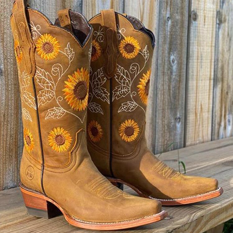 Noah | Leather Sunflower Brown Women Boots