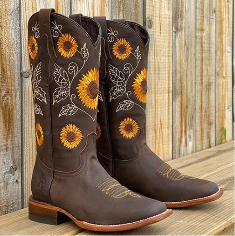 Noah | Leather Sunflower Brown Women Boots