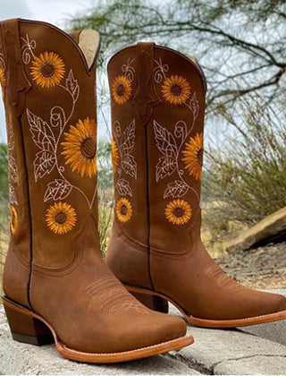 Noah | Leather Sunflower Brown Women Boots
