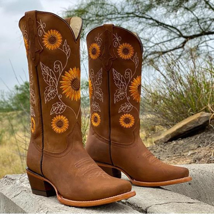 Noah | Leather Sunflower Brown Women Boots