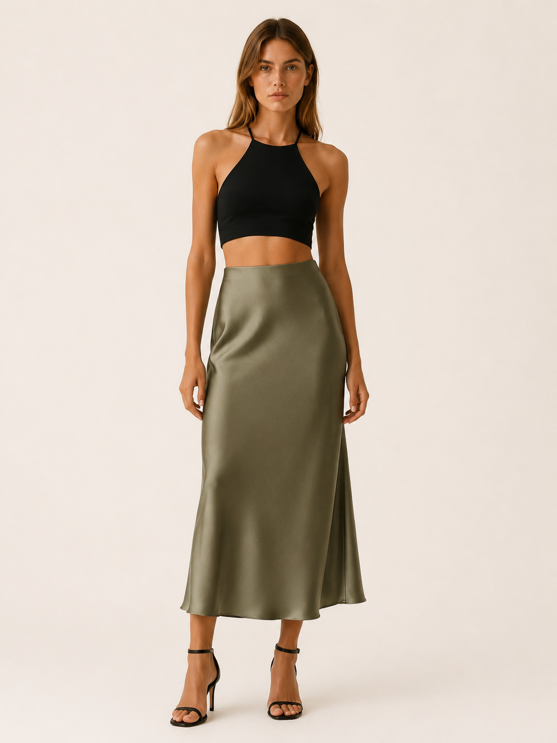 Noah | Midi Satin Women S Skirt
