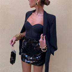 Noah | Mini Mini Fitted Sequin Skirt