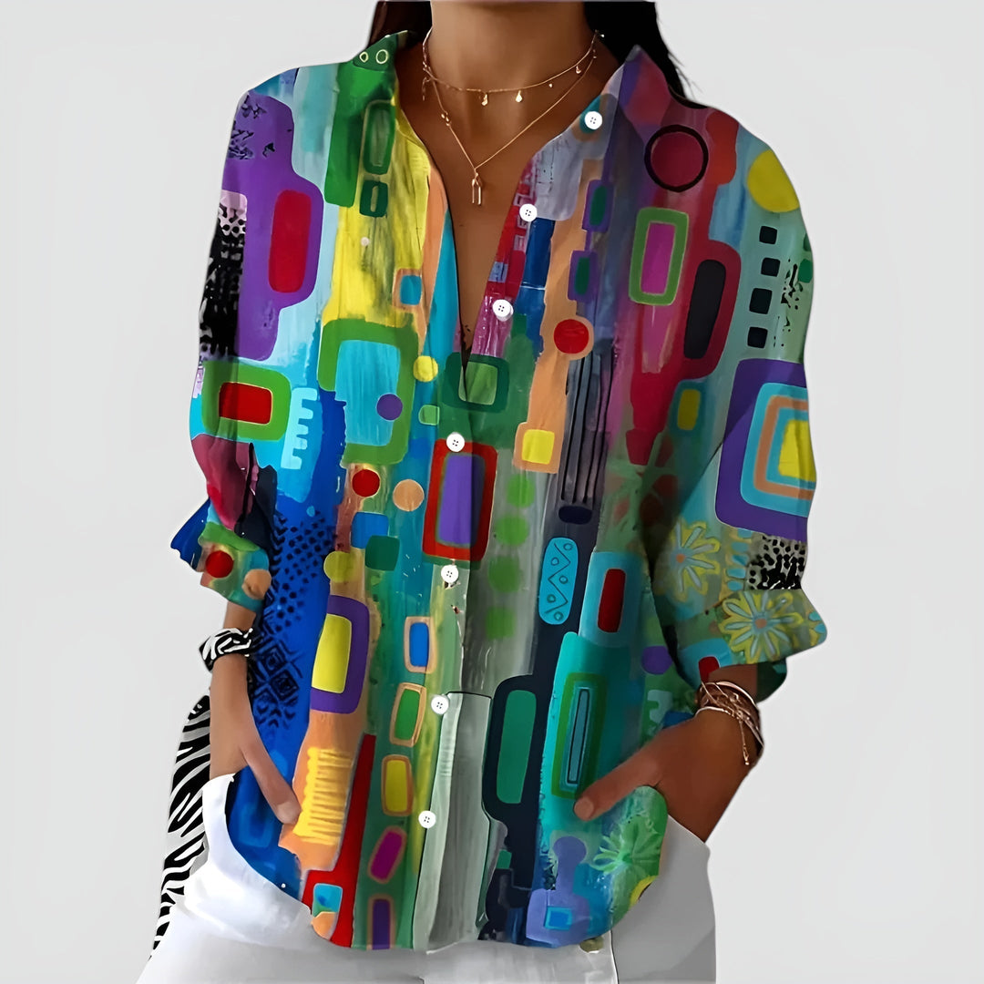 Blusa Ava com padrão geométrico