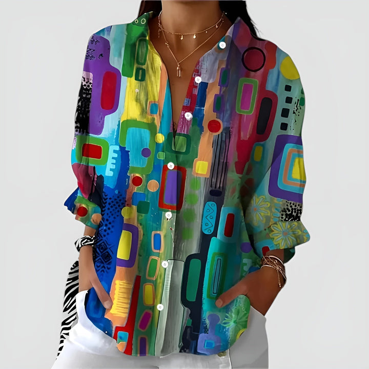 Blusa Ava com padrão geométrico