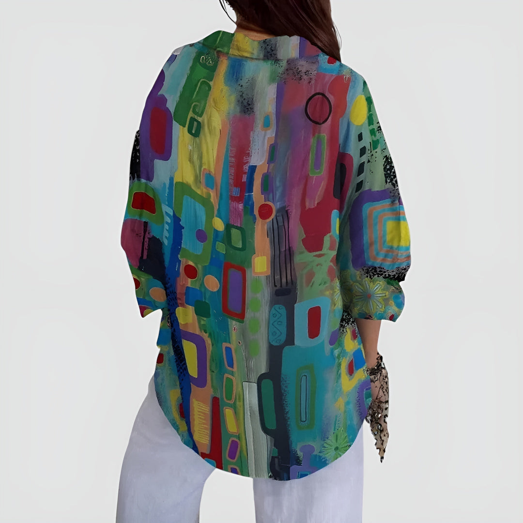 Blusa Ava com padrão geométrico