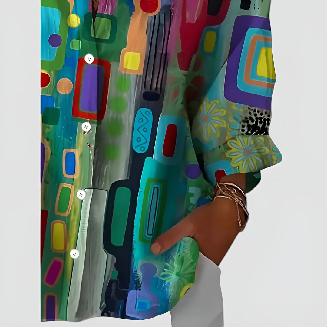 Blusa Ava com padrão geométrico
