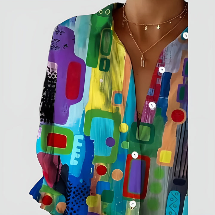 Blusa Ava com padrão geométrico