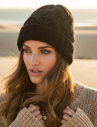 Olivia | Beanie Wool Knit Ear Warmers